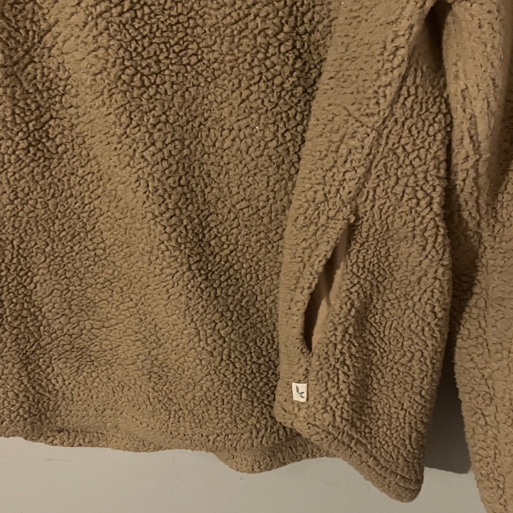 Koolaburra by Ugg Tan Fleece Quarter-Zip Womens Pullover Sz L - Picture 4 of 6